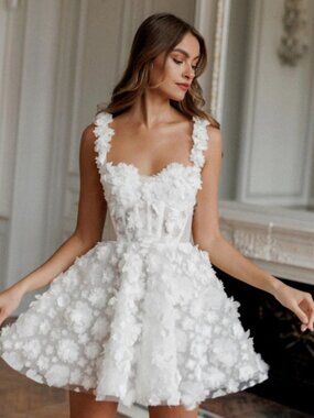 Chic White Floral Mini Dress